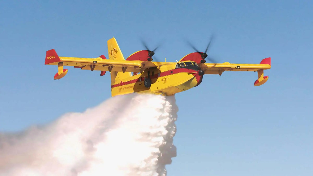 Canadian water bomber hit by drone